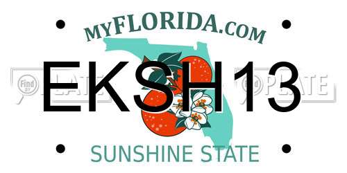 EKSH13 Florida License Plate