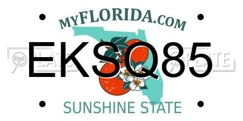 EKSQ85 Florida License Plate