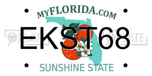 EKST68 Florida License Plate