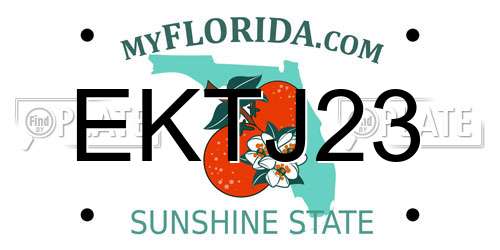 EKTJ23 Florida License Plate
