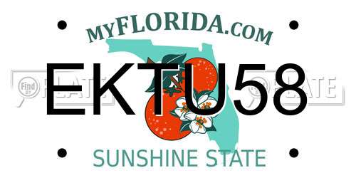 EKTU58 Florida License Plate