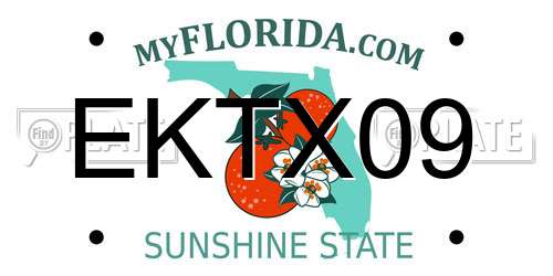 EKTX09 Florida License Plate