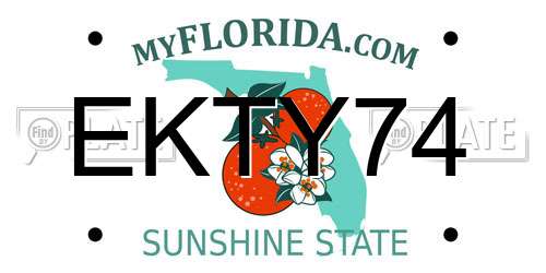 EKTY74 Florida License Plate