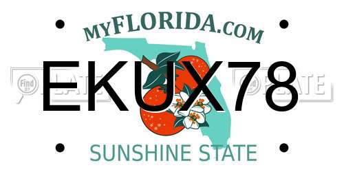 EKUX78 Florida License Plate