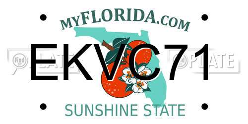 EKVC71 Florida License Plate