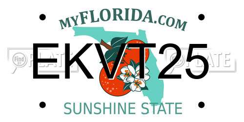 EKVT25 Florida License Plate