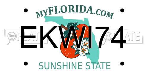EKWI74 Florida License Plate