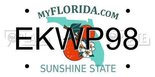 EKWP98 Florida License Plate