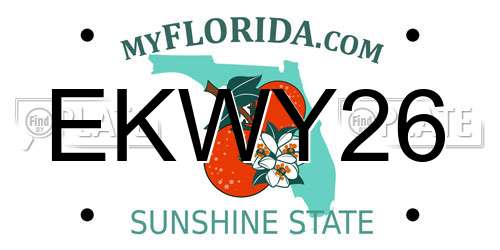 EKWY26 Florida License Plate