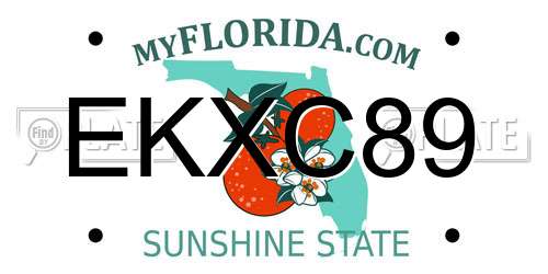 EKXC89 Florida License Plate
