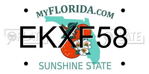 EKXF58 Florida License Plate