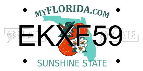 EKXF59 Florida License Plate