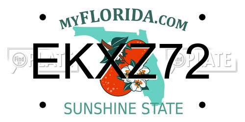 EKXZ72 Florida License Plate