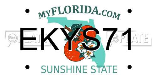 EKYS71 Florida License Plate