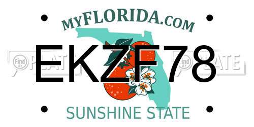 EKZF78 Florida License Plate
