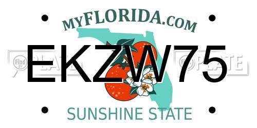 EKZW75 Florida License Plate