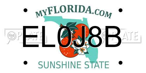 EL0J8B Florida License Plate