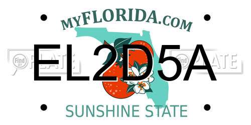 EL2D5A Florida License Plate