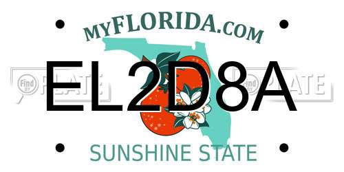 EL2D8A Florida License Plate