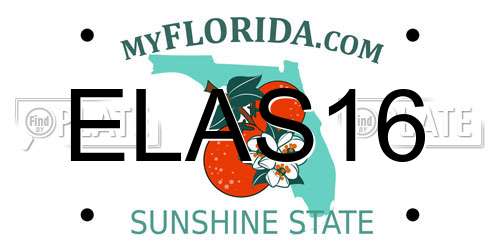ELAS16 Florida License Plate
