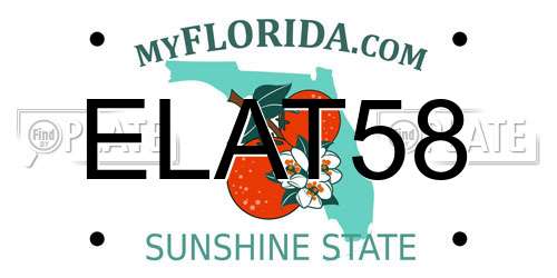 ELAT58 Florida License Plate