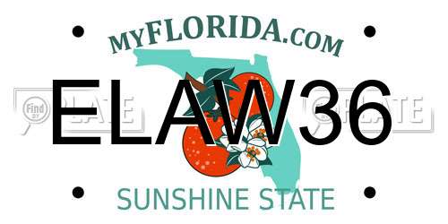 ELAW36 Florida License Plate