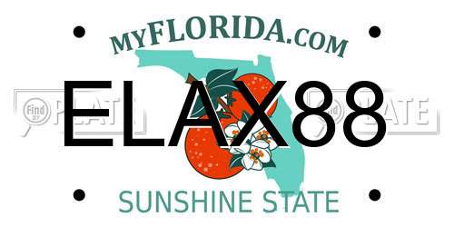 ELAX88 Florida License Plate