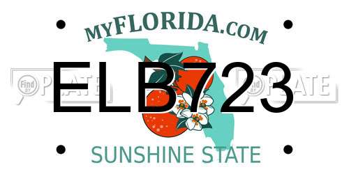 ELB723 Florida License Plate