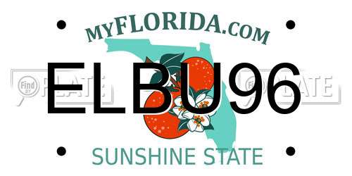 ELBU96 Florida License Plate
