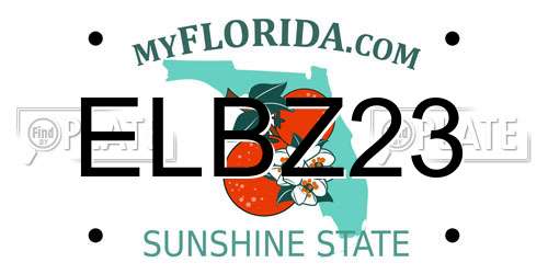 ELBZ23 Florida License Plate