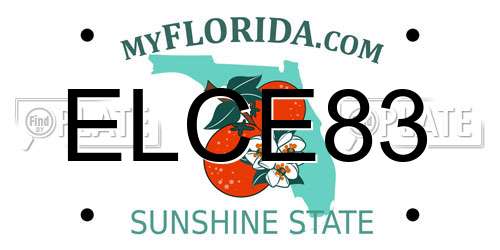 ELCE83 Florida License Plate