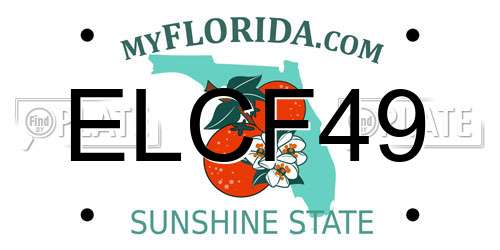 ELCF49 Florida License Plate