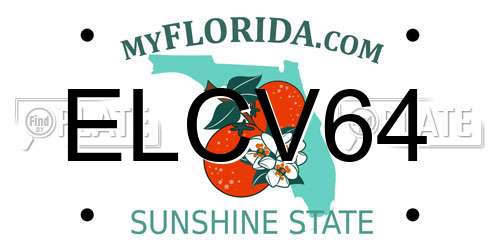 ELCV64 Florida License Plate