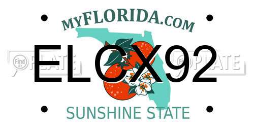 ELCX92 Florida License Plate