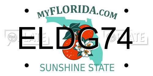 ELDG74 Florida License Plate