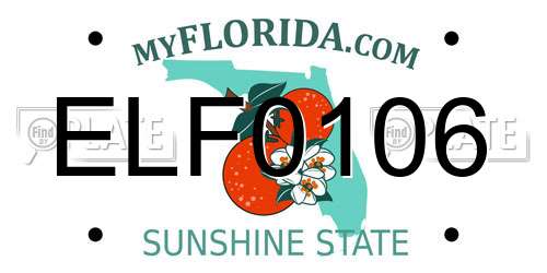 ELF0106 Florida License Plate