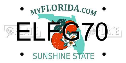 ELFG70 Florida License Plate
