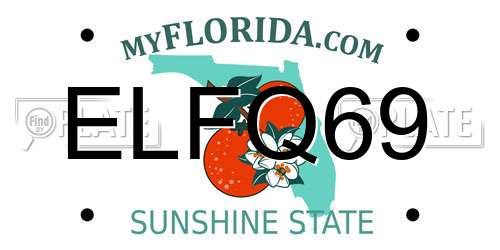 ELFQ69 Florida License Plate