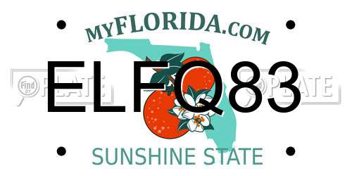 ELFQ83 Florida License Plate