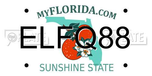 ELFQ88 Florida License Plate
