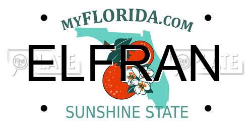 ELFRAN Florida License Plate