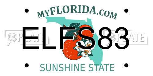 ELFS83 Florida License Plate