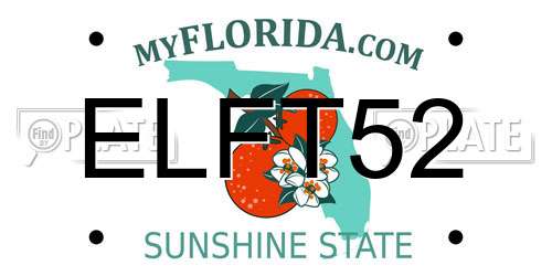 ELFT52 Florida License Plate
