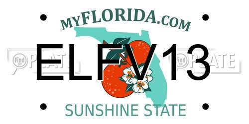 ELFV13 Florida License Plate