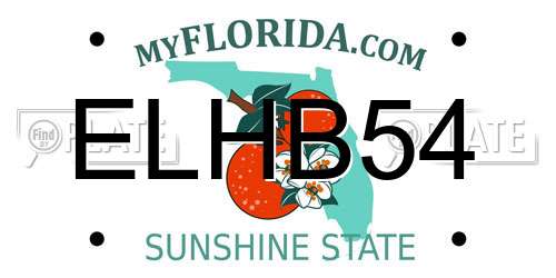 ELHB54 Florida License Plate