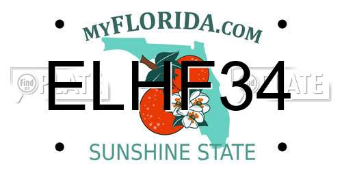 ELHF34 Florida License Plate