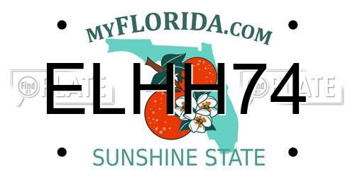 ELHH74 Florida License Plate