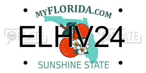 ELHV24 Florida License Plate