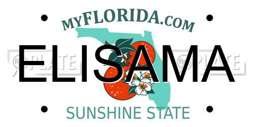 ELISAMA Florida License Plate