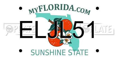 ELJL51 Florida License Plate